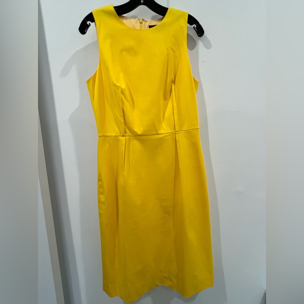 J. Crew Bright Yellow Sleeveless Midi Dress